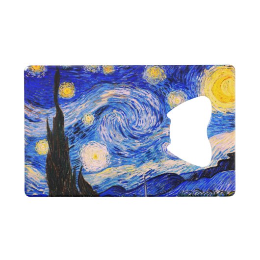 De Sterrennacht van Vincent Van Gogh Kredietkaart Flessenopener (Voorkant (Horizontaal))