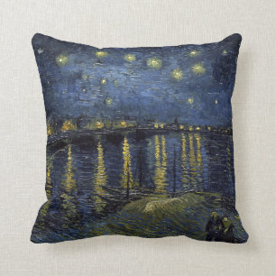De Sterrennacht van Vincent van Gogh over de Rhôn Kussen