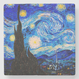 De Sterrennacht van Vincent Van Gogh Stenen Onderzetter