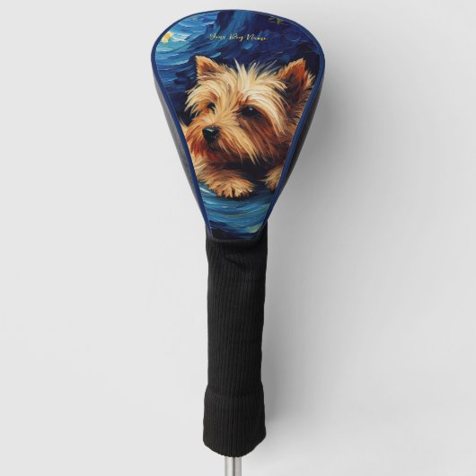 De sterrennacht - Yorkshire Terrier Dog 001 - Qia Golfheadcover (Voorkant)