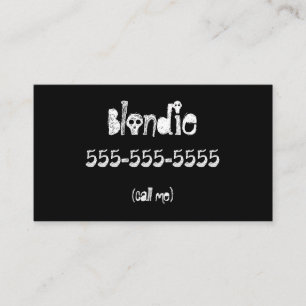 De stevige Zwarte Gothic roept me Kaarten Visitekaartje