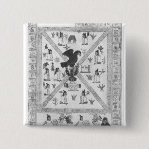 De stichting van Tenochtitlan Vierkante Button 5,1 Cm