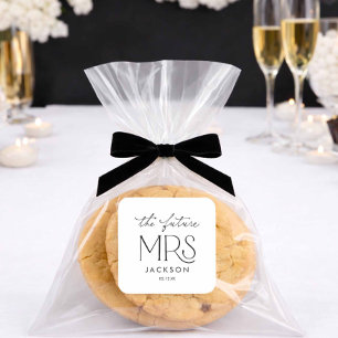 De sticker 'De toekomstige mevrouw' voor de bruids