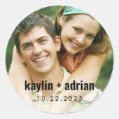 De Sticker van de huwelijksfoto voor gunsten, enz. (Voorkant)