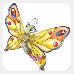 De Sticker van de vlinder/de Leuke Vlinder van de