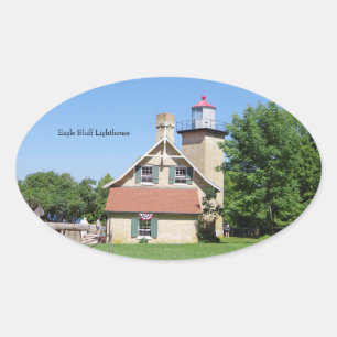 De sticker van de Vuurtoren van Eagle Bluff