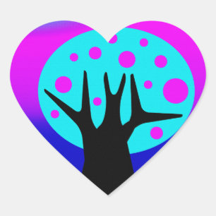 De Sticker van het Hart van de Boom van het neon
