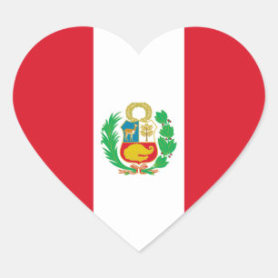 De Sticker van het Hart van de Vlag van Peru