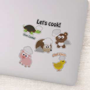 De stickerreeks van de Dieren van de Chef-kok van Sticker