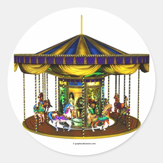 De Stickers van de Golden Carousel Round (Voorkant)