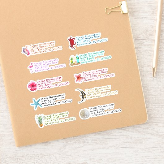 De Stickers van het Adres van de Terugkeer van de (Notitieboek)