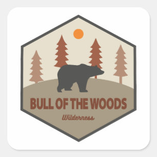 De stier van de Bossen wildernis oregon Beer Vierkante Sticker