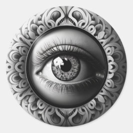 De stijl Eye Fornasetti Ronde Sticker