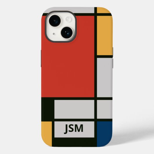 De Stijl inspireerde primair gekleurde vierkanten Case-Mate iPhone Case (Achterkant)