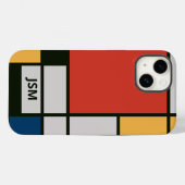 De Stijl inspireerde primair gekleurde vierkanten Case-Mate iPhone Case (Achterkant (horizontaal))