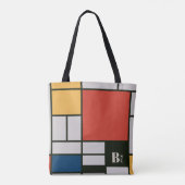 De Stijl inspireerde primair gekleurde vierkanten Draagtas (Achterkant)