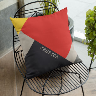 De Stijl inspireerde primair gekleurde vierkanten Kussen