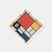 De Stijl inspireerde primair gekleurde vierkanten Servet (Hoek)