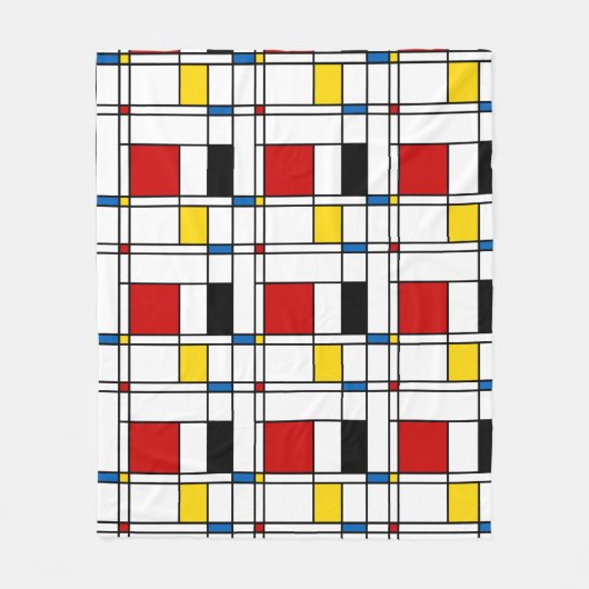 De Stijl Pattern Fleece Deken (Voorkant)