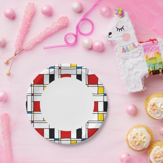De Stijl Pattern Papieren Bordje (Feest)