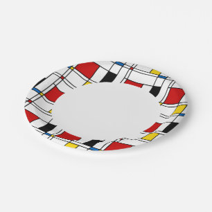 De Stijl Pattern Papieren Bordje
