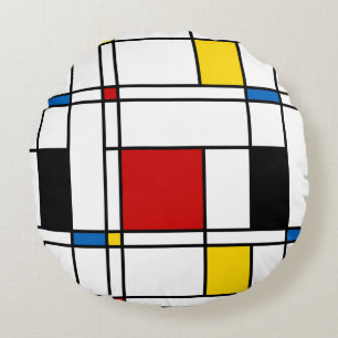 De Stijl Pattern Rond Kussen