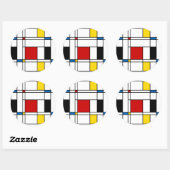 De Stijl Pattern Ronde Sticker (Vel)