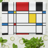 De Stijl Pattern Theedoek (Gevouwen)