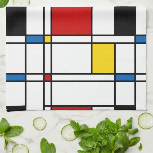 De Stijl Pattern Theedoek (Gevouwen)