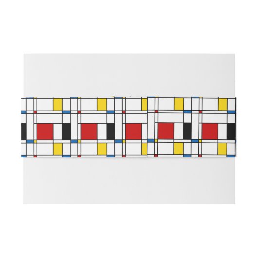 De Stijl Pattern Uitnodigingen Wikkel (Achterkant Voorbeeld)