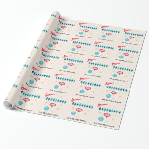 De stijl van de Retro 1950 Kerstmis op maat Cadeaupapier