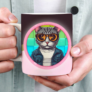 De stijl van deze kat is miauw extra grote beker