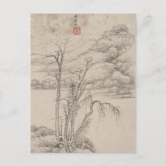 De stijl van diverse oude meesters | Landschap B&W Briefkaart (Voorkant)