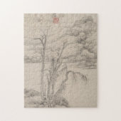 De stijl van diverse oude meesters | Landschap B&W Legpuzzel (Verticaal)