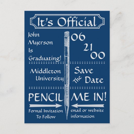 De stijl van het Chalkboard sparen de Datum/nodig Aankondigingskaart (Voorkant)