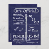 De  stijl van het Chalkboard sparen de Datum/nodig Aankondigingskaart (Voorkant / Achterkant)