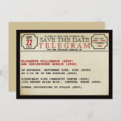De  stijl van het Telegram sparen de Datum Save The Date (Voorkant / Achterkant)