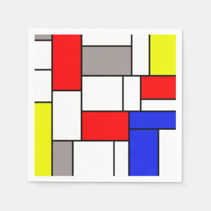 De stijl van Mondrian Servetten