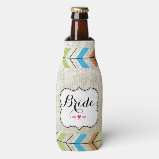 De  stijl van Rustic Bride Flesjeskoeler (Fles Voorkant)