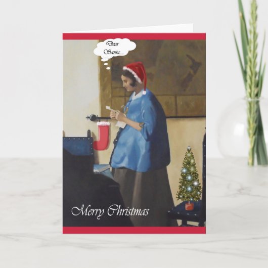 De Stijl van Vermeer van de Kerstkaart van de pret Feestdagen Kaart (Voorkant)