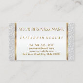 De Stijllijst van het haar in een Witte Glitter Visitekaartje (Achterkant)