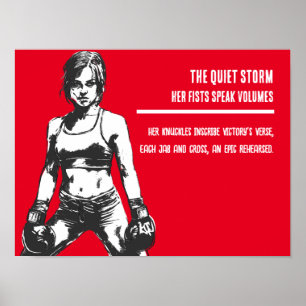 De Stille Storm Vrouwelijke Vechtersmotivatie Kuns Poster