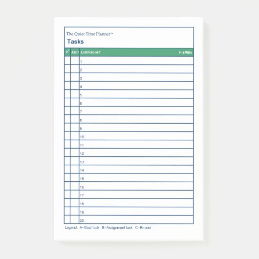 De stille Time Planner™-taken - Post-it® notes (Voorkant)