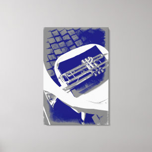 De stille trompet canvas afdruk