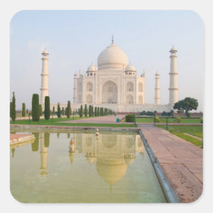 De stille vredige Taj Mahal bij zonsopgang een van Vierkante Sticker