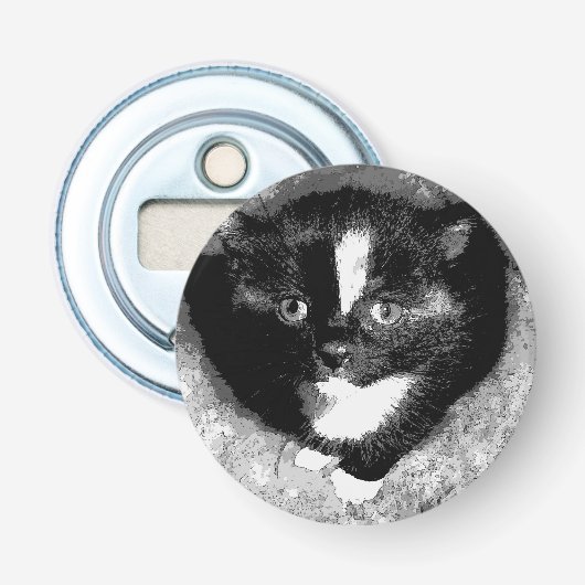 De stille waarnemer button flesopener (Voorkant)