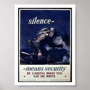 De stilte zegt dat de veiligheid zorgvuldig is wat poster