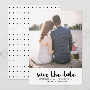 De Stippen van het huwelijk Zwart en Wit sparen de Save The Date