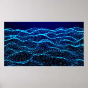 De stippen van het net Abstracte landschapsachterg Poster