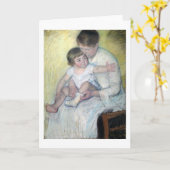 De Stocking, Mary Cassatt Kaart (Gele Bloem)